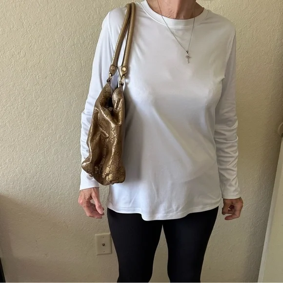 💎AUTHENTIC Gucci GG Crystal Coated Canvas Abbey D-Ring hobo Shoulder Bag 💎 - Picture 13 of 16